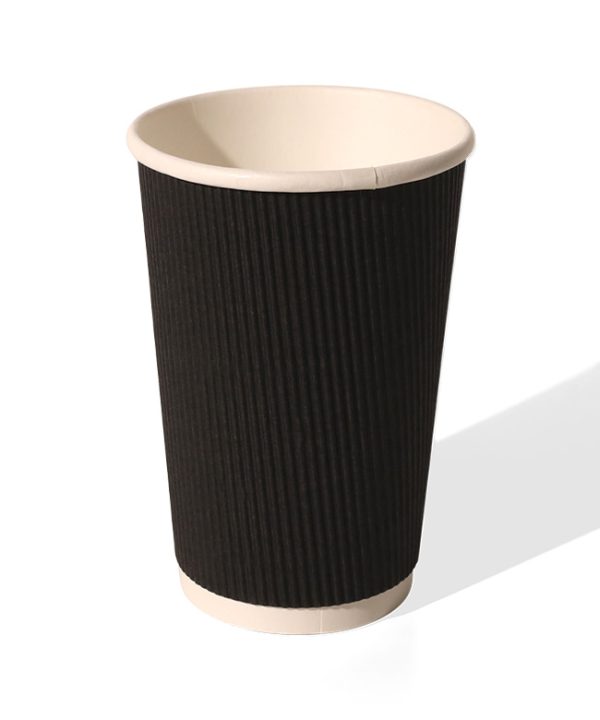 12oz Black Ripple paper cup for hot water coolers