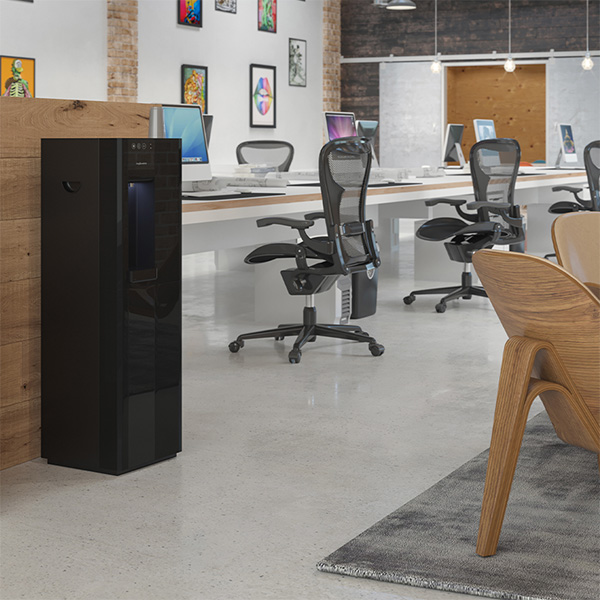 Borg & Overstrom B3 cold and ambient floor standing water cooler in an office setting
