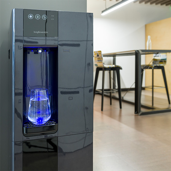 Borg & Overstrom B3 cold and ambient floor standing water cooler in an office setting