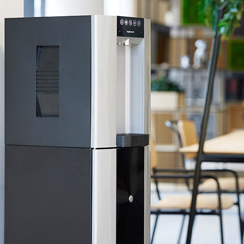 Active B&O E6 floor standing water cooler in an office environment