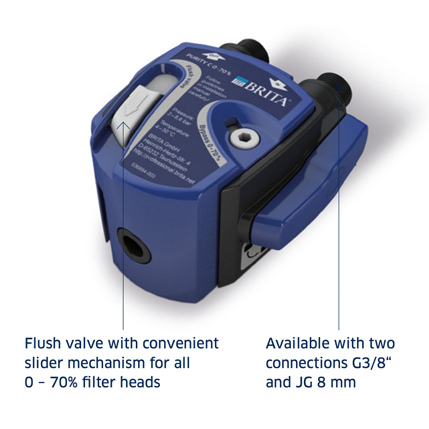 BRITA C Valved Filter Head o white background