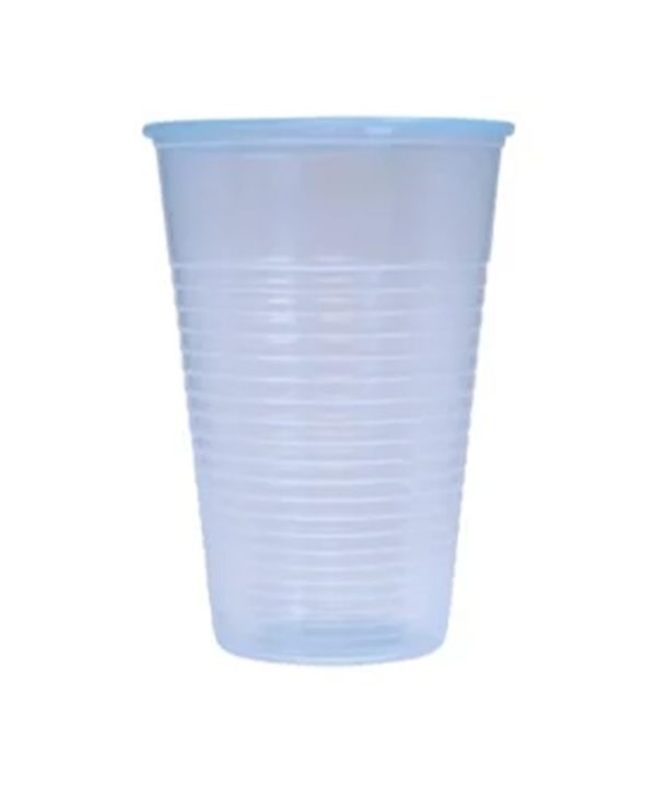 DVPPC1801 Blue plastic recyclable cup on white background