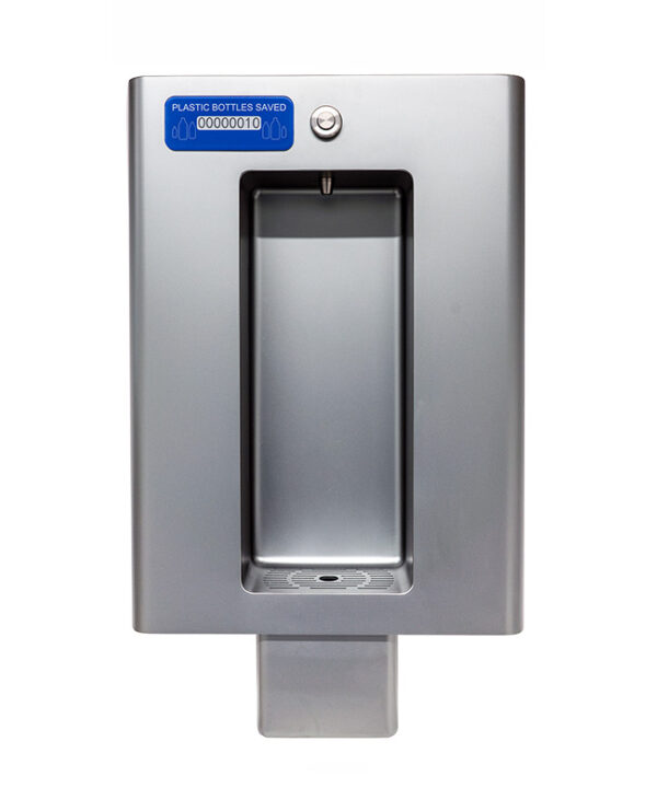 Font 50 wall mounted bottle filler on white background