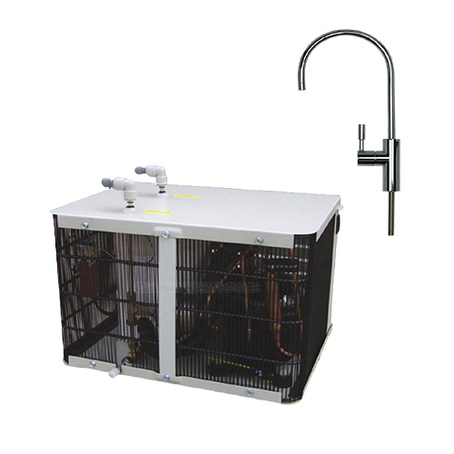 The Active UC800M undersink Chiller with swan neck tap on white background