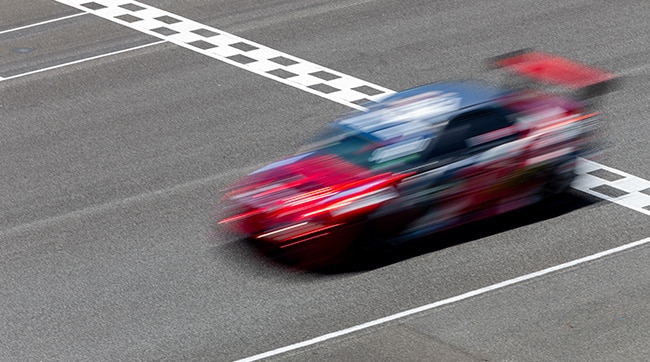 racing car with motion blur