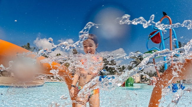 Water splashing at a water park