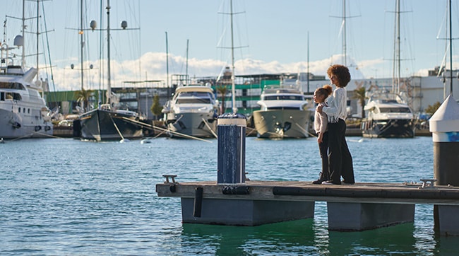 a mother and daughter admiring Christchurch Quay