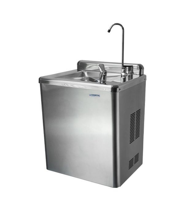 River Up wall mounted water fountain side view