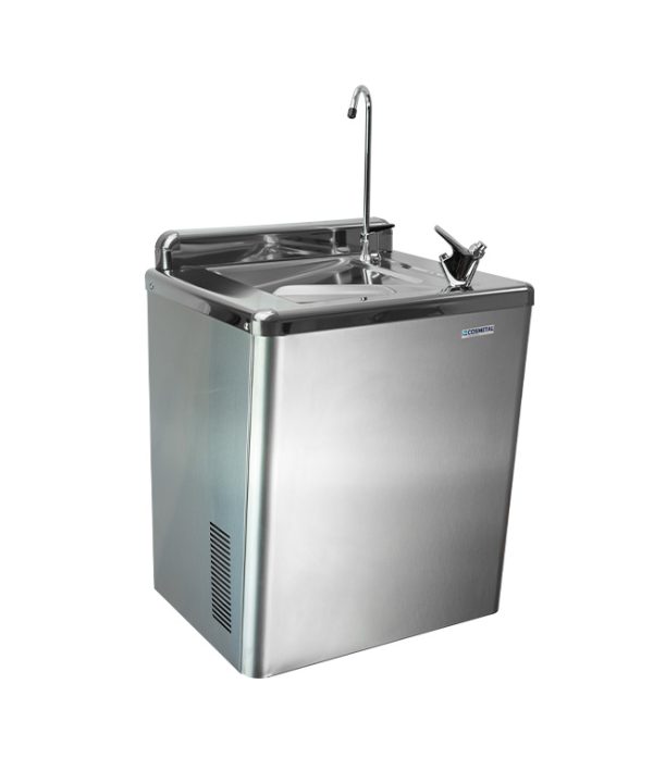 River Up wall mounted water fountain side view