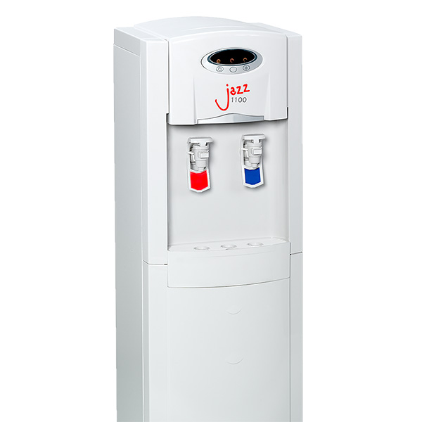 Jazz 1100 hot and cold floor standing water cooler on white background