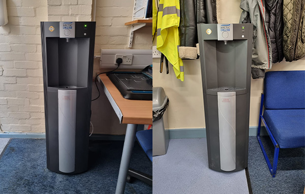 2 Arctic Chill 108 floor standing water coolers that have been installed by Active Water Coolers