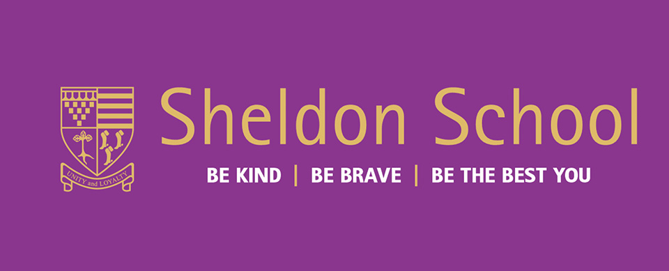 Sheldon School Chippenham logo on purple background
