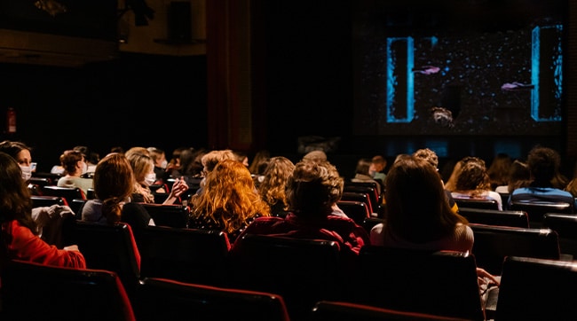 a theatre with audience